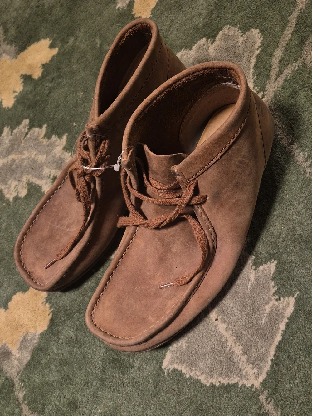 Clarks Men's Brown Suede Moccasin Lace-Up Shoes